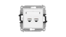 ICON Mechanizm gniazda komputerowego podwójnego 2xRJ45, kat. 6A, 8-stykowy biały mat 25IGK-8