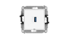 ICON Mechamizm gniazda pojedynczego USB A-A 3.0, bez pola opisowego biały IGUSBBO-5