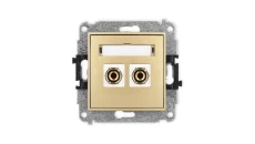 ICON Mechanizm gniazda głośnikowego pojedynczego (typu banan - czerwony i czarny, pozłacany, 4 mm2, do lutowania) złoty 29IGG-3