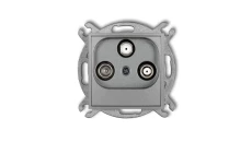 ICON Mechanizm gniazda abonenckiego 2 wyjścia SAT + TV srebrny metalik 7IGSN