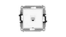 ICON Mechanizm gniazda komputerowego pojedynczego 1xRJ45, kat. 6, 8-stykowy, bez pola opisowego biały IGKBO-3