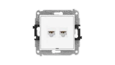 ICON Mechanizm gniazda komputerowego podwójnego 2xRJ45, kat. 6A, 8-stykowy, bez pola opisowego biały IGKBO-8