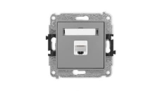 ICON Mechanizm gniazda komputerowego pojedynczego 1xRJ45, kat. 6, 8-stykowy szary mat 27IGK-3