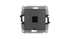ICON Mechanizm gniazda pojedynczego 1xUSB C-C, bez pola opisowego grafitowy mat 28IGUSBBO-7