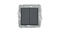 ICON Mechanizm łącznika podwójnego schodowego (dwa klawisze bez piktogramów) grafitowy mat 28IWP-33.1