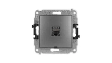 ICON Mechanizm gniazda komputerowego pojedynczego 1xRJ45, kat. 7, ekranowane, 8-stykowy, bez pola opisowego grafitowy 11IGKBO-9
