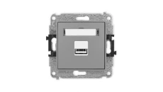 ICON Mechanizm ładowarki USB pojedynczej, 5V, 1A szary mat 27ICUSB-1