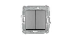 ICON Mechanizm łącznika jednobiegunowego ze schodowym (dwa klawisze bez pikt., wspólne zasilanie) srebrny metalik 7IWP-10.11