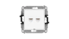 ICON Mechanizm gniazda komputerowego podwójnego 2xRJ45, kat. 5e, 8-stykowy, bez pola opisowego biały IGKBO-2