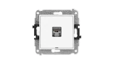 MINI Mechanizm gniazda komputerowego pojedynczego 1xRJ45, kat. 6, ekranowane, 8-stykowy, bez pola opisowego biały mat 25MGKBO-5