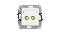 MINI Mechanizm gniazda głośnikowego pojedynczego (typu banan - czerwony i czarny, pozłacany, 4 mm2, skręcany) biały mat 25MGG-4
