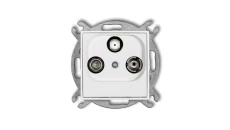 MINI Mechanizm gniazda abonenckiego RTV-SAT przelotowego 10dB biały mat 25MGSP