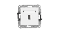 MINI Mechanizm gniazda pojedynczego USB A-A 2.0 biały mat 25MGUSB-1