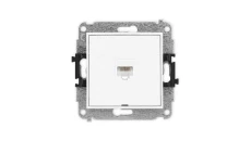 MINI Mechanizm gniazda komputerowego pojedynczego 1xRJ45, kat. 5e, 8-stykowy, bez pola opisowego biały mat 25MGKBO-1
