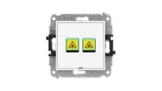 MINI Mechanizm gniazda światłowodowego/optycznego podwójnego, bez pola opisowego biały mat 25MGOPBO-2