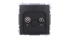 Simon Basic Gniazdo antenowe R-TV przelotowe 10 dB (moduł), 1x wejście: 5–862 MHz czarny BMZAP10/1.01/49