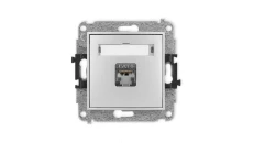 ICON Mechanizm gniazda komputerowego pojedynczego 1xRJ45, kat. 6, ekranowane, 8-stykowy srebrny metalik 7IGK-5