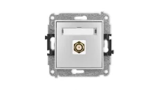 ICON Mechanizm gniazda antenowego pojedynczego typu F (SAT) pozłacany srebrny metalik 7IGF-1.1