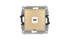 ICON Mechanizm gniazda pojedynczego 1xUSB C-C, bez pola opisowego złoty 29IGUSBBO-7