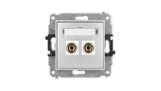 ICON Mechanizm gniazda głośnikowego poj. (typu banan - czerwony i czarny, pozłacany, 4 mm2, do lutowania) srebrny metalik 7IGG-3
