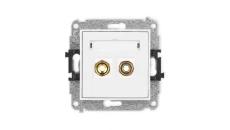 ICON Mechanizm gniazda głośnikowego pojedynczego (typu banan - czerwony i czarny, pozłacany, 4 mm2, skręcany) biały IGG-4