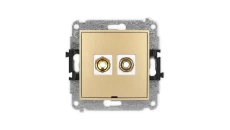 ICON Mechanizm gniazda głośnikowego poj., bez opisu (typu banan - czerwony i czarny, pozłacany, 4 mm2, skręcany) złoty 29IGGBO-4