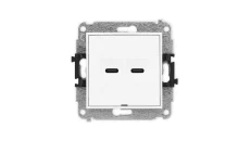 ICON Mechanizm gniazda podwójnego 2xUSB C-C, bez pola opisowego biały IGUSBBO-8