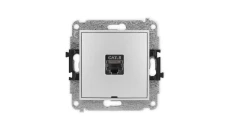 ICON Mechanizm gniazda komputerowego pojedynczego 1xRJ45, kat. 8, ekranowane, 8-styk, bez pola opisu srebrny metalik 7IGKBO-11