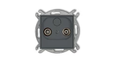 ICON Mechanizm gniazda abonenckiego RTV końcowego w szeregu gniazd przelotowych 6dB grafitowy mat 28IG6K