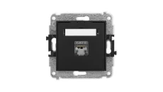 ICON Mechanizm gniazda komputerowego pojedynczego 1xRJ45, kat. 5e, ekranowane, 8-stykowy czarny mat 12IGK-1e