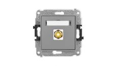 ICON Mechanizm gniazda pojedynczego RCA (typu cinch - żółty, pozłacany) szary mat 27IGRCA-1