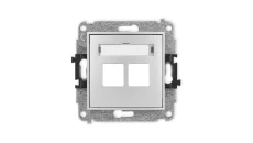 ICON Mechanizm gniazda multimedialnego podwójnego bez modułu (standard Keystone) srebrny metalik 7IGM-2P