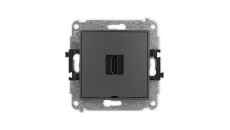 ICON Mechanizm gniazda pojedynczego HDMI 2.0, bez pola opisowego grafitowy mat 28IHDMIBO-3
