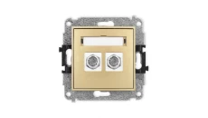 ICON Mechanizm gniazda antenowego podwójnego typu F (SAT) niklowany złoty 29IGF-2