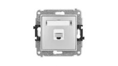 ICON Mechanizm gniazda komputerowego pojedynczego 1xRJ45, kat. 6A, 8-stykowy srebrny metalik 7IGK-7