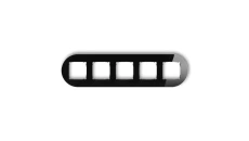 ICON Ramka uniwersalna pięciokrotna okrągła - efekt szkła (ramka: czarna spód: czarny) 12-12-IRSO-5