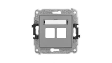 ICON Mechanizm gniazda multimedialnego podwójnego bez modułu (standard Keystone) szary mat 27IGM-2P