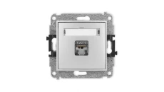 ICON Mechanizm gniazda komputerowego pojedynczego 1xRJ45, kat. 5e, ekranowane, 8-stykowy srebrny metalik 7IGK-1e