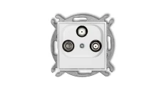 ICON Mechanizm gniazda abonenckiego 2 wyjścia SAT + TV biały mat 25IGSN