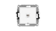 ICON Mechanizm gniazda komputerowego pojedynczego 1xRJ45, kat. 6A, 8-stykowy, bez pola opisowego biały mat 25IGKBO-7