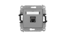 ICON Mechanizm gniazda komputerowego pojedynczego 1xRJ45, kat. 7, ekranowane, 8-stykowy szary mat 27IGK-9