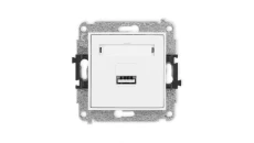 ICON Mechanizm ładowarki USB pojedynczej, 5V, 1A biały mat 25ICUSB-1