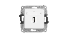 ICON Mechanizm gniazda pojedynczego USB A-A 2.0 biały mat 25IGUSB-1