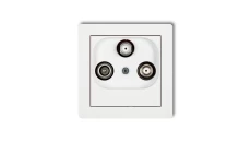 DECO Mechanizm gniazda abonenckiego 2 wyjścia SAT + TV, biały mat 25DGSN