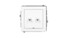 DECO Mechanizm łącznika zwierny żaluzjowego w stylu amerykańskim, biały mat 25DWPUS-8