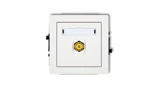 DECO Mechanizm gniazda pojedynczego RCA (typu cinch - żółty, pozłacany), biały mat 25DGRCA-1