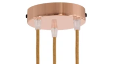 ROZETA DECO 3X METAL CYLINDER MIEDŹ