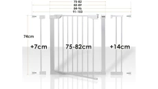 BRAMKA ZABEZPIECZAJĄCA G1 +7+14cm HANKSKIDS