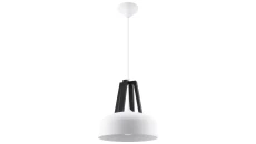 Lampa Wisząca CASCO Biała/Czarne Drewno SL.0387 SOLLUX