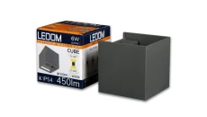 LEDOM Kinkiet zewnętrzny LED aluminium 2x3W 4000K IP54 szary CUBE. 3 lata gwar.
